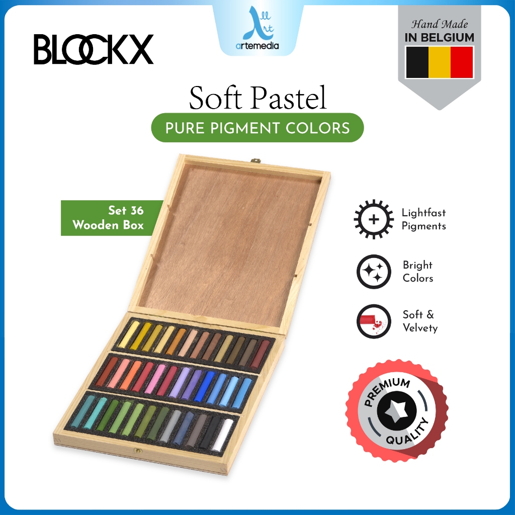 

Blockx Soft Pastel Pure Pigment Set 36 Handmade Krayon Wooden Box