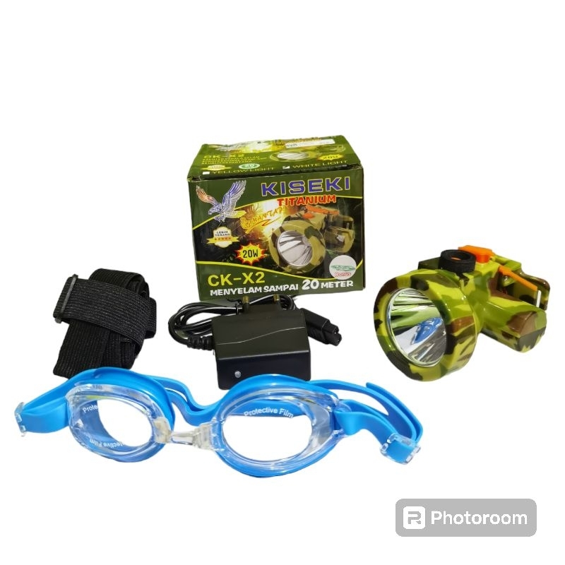 senter Kepala Menyelam KISEKI 20W CK-X2 Original100 % ll Senter Kepala Diving Menyelam sampai 20M ll