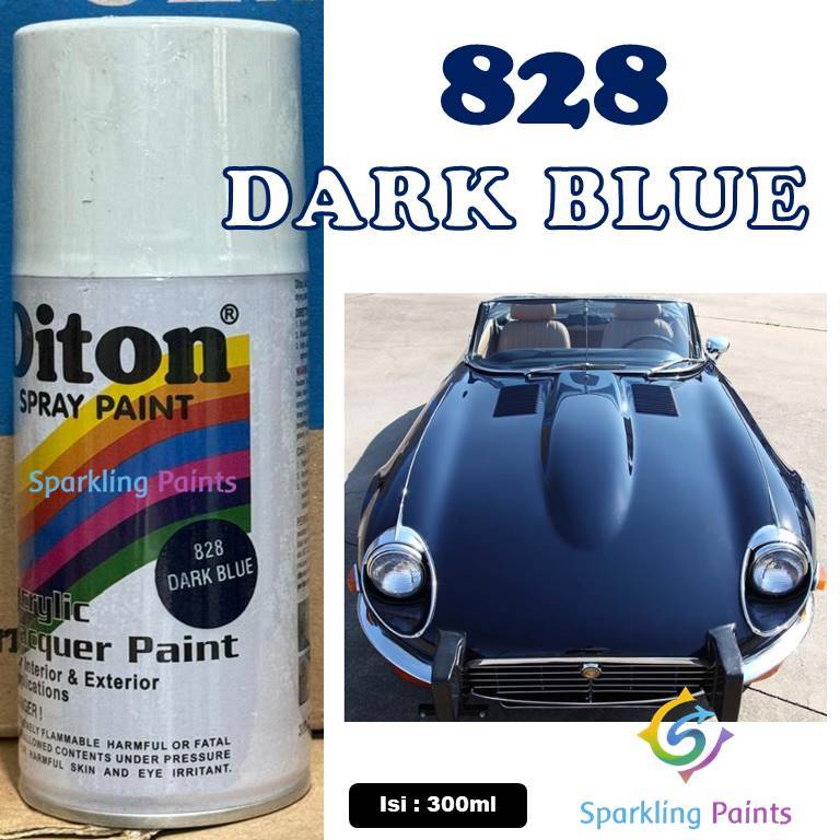 Pilox Diton Dark Blue 828 300ml Warna Biru Gelap Tua Kehitaman Pekat Kilap Mengkilap Glossy Sepeda M