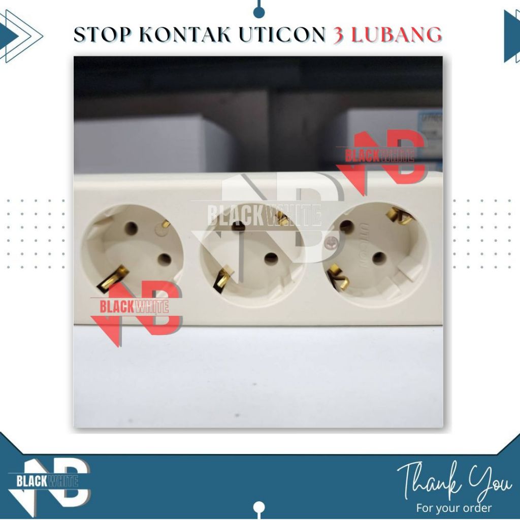 Stop Kontak Uticon ST 138 3 Lubang / Stop Kontak Arde Uticon / Colokan Uticon 3 Lubang