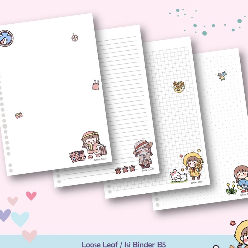 

KP8 KERTAS LOOSE LEAF ISI BINDER REFILL NOTEBOOK B5 KARAKTER LITTLE GIRL 1 GSM