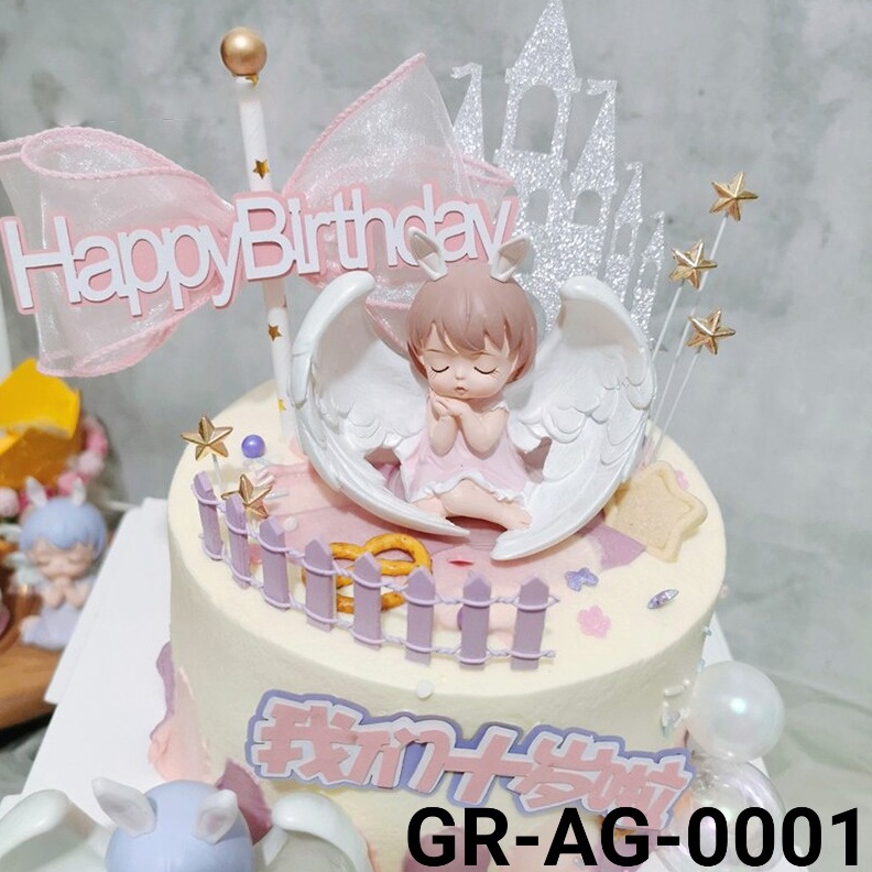 

HEBOH GRAG1 Cake topper hiasan kue angel malaikat sayap peri yamama baking