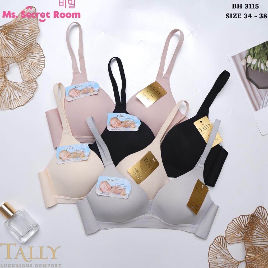 KODE D39E TALLY BRA BH BABY SKIN 3115  BUSA TIPIS  TANPA KAWAT  CUP B  SIZE 34  38