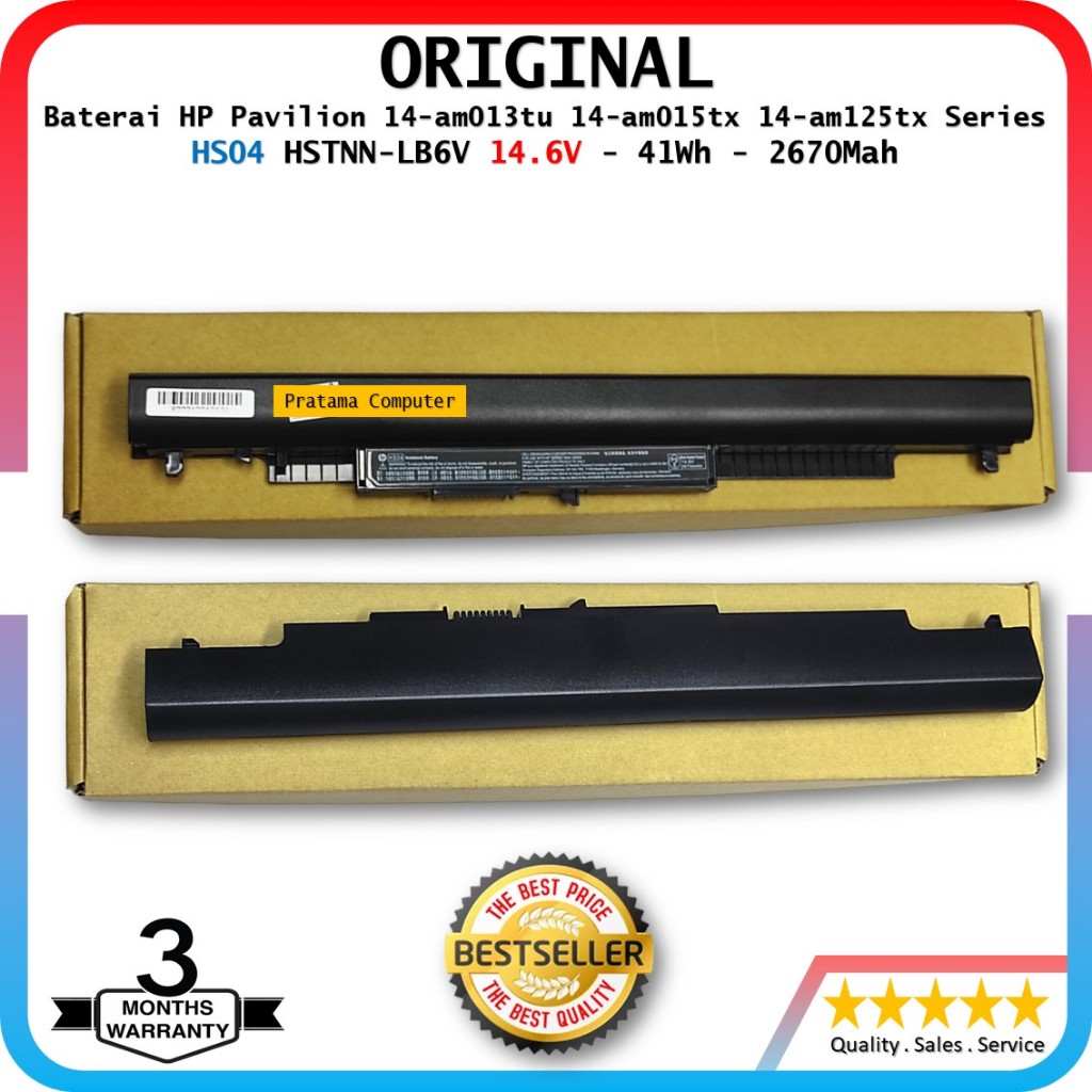 Baterai / Battery Laptop HP Pavilion 14 15 Series Hp 240-G4 246-G4 250-G4 255-G4 256-G4 240-G5 Series HS04