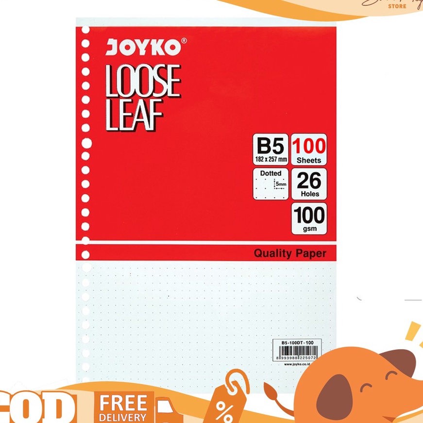 

Beli Joyko Loose Leaf B5 Blank Grid Dotted 1 SheetsLembar Kertas Isi Ulang Binder Murah