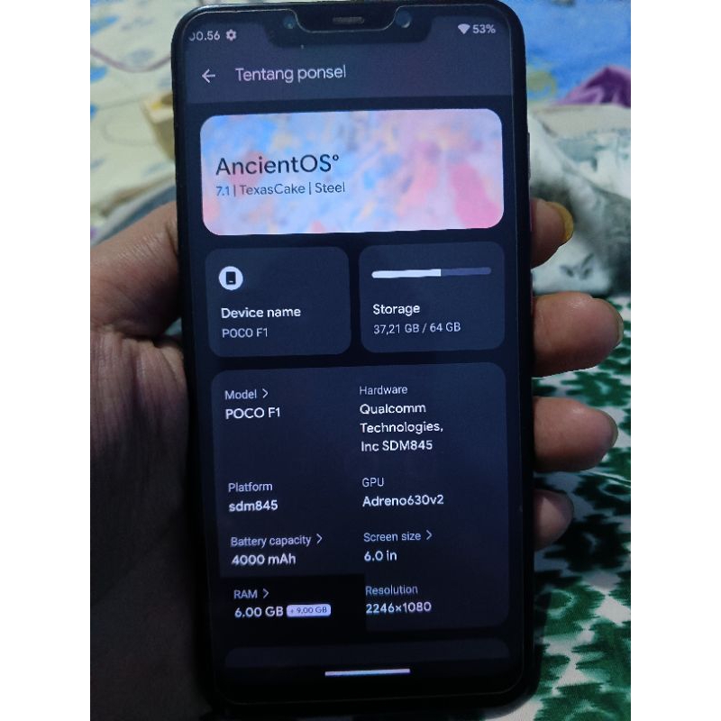 poco f1 6/64 sudah custom rom dan kernel