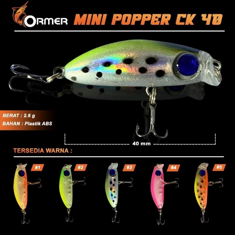 Lure Mini Popper Ormer CK40 AP