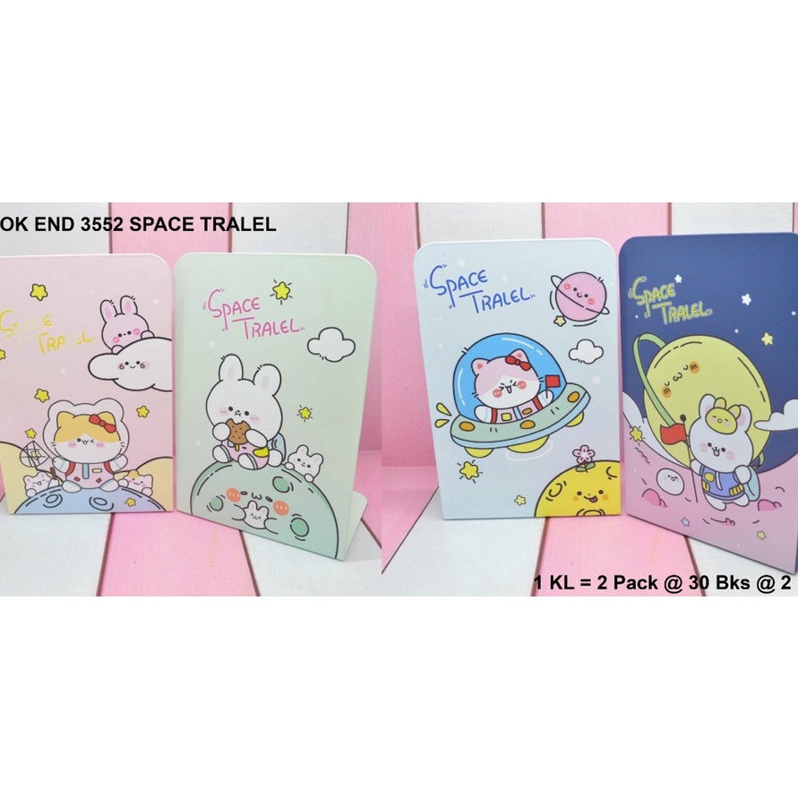 

Mega penahan buku atau stand book dari besi motif space tralel