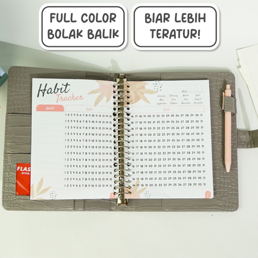 

KP8 Loose Leaf Habit Tracker Buku Catatan Kebiasaan