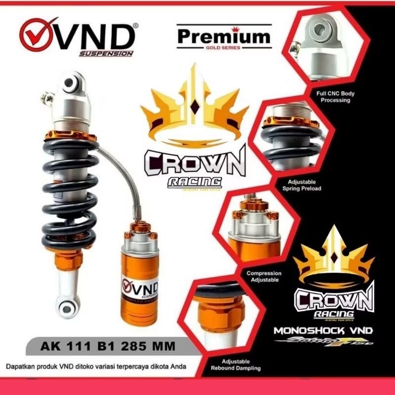 Monoshock VND AK 111 B1 Pro Click Rebound Tabung Pisah Satria FU 150