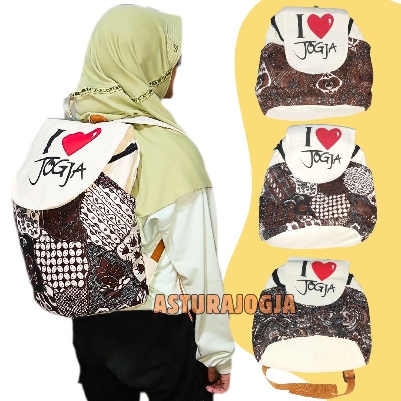 Tas Ransel Batik Jogja || Tas Punggung || Tas Sekolah Anak Laki Perempuan