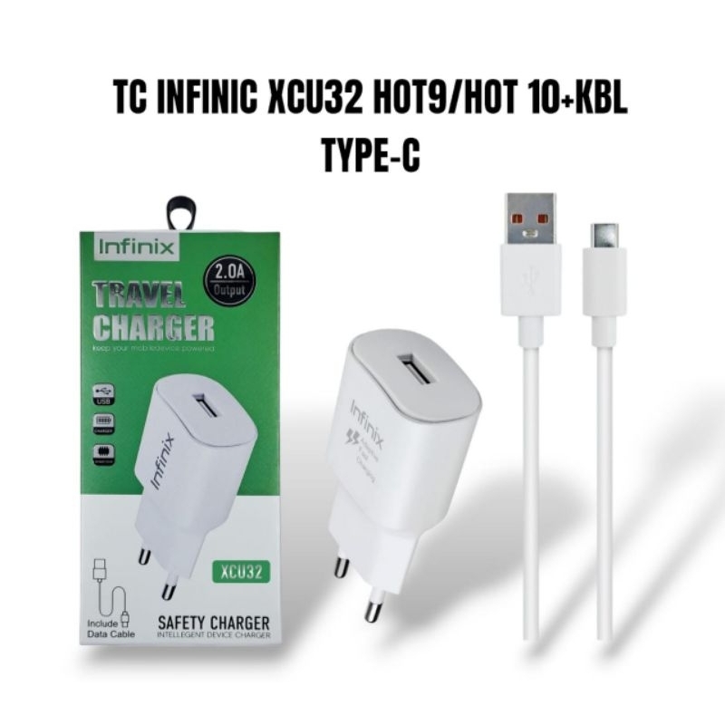 CHARGER INFINIX HOT 8 9 PLAY 10 PLAY SMART 4 5 XCU32 2.0A MICRO USB TYPE C TRAVEL ADAPTOR FAST CHARG