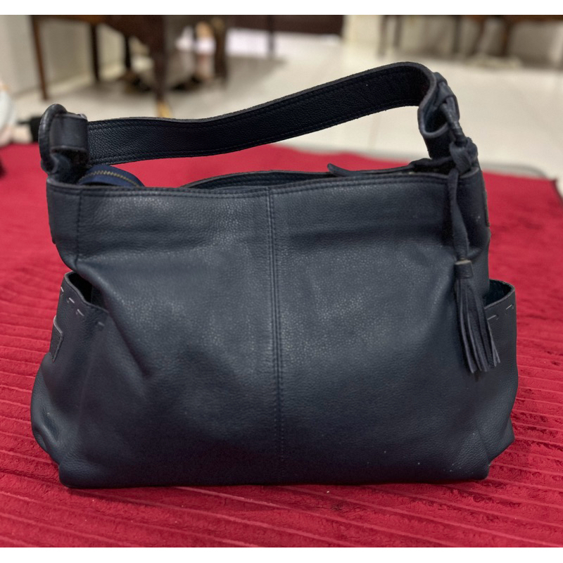 PRELOVED TAS BAG DENINA KULIT SABI ASLI NAVY