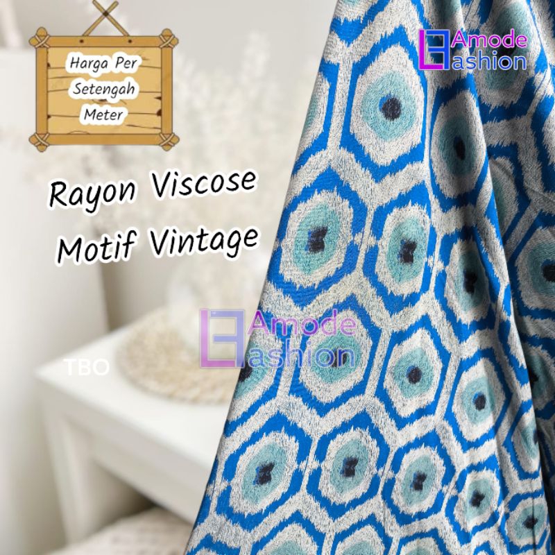 Kain Rayon Viscose Motif Vintage