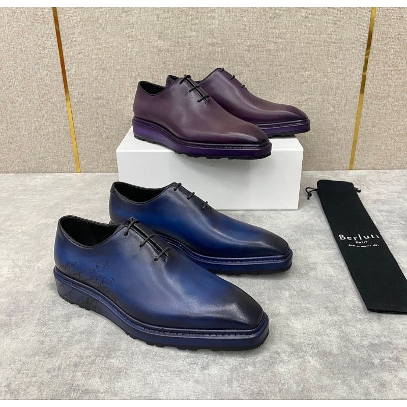 Sepatu Pantofel Vvip Kulit Branded Berluti Pria