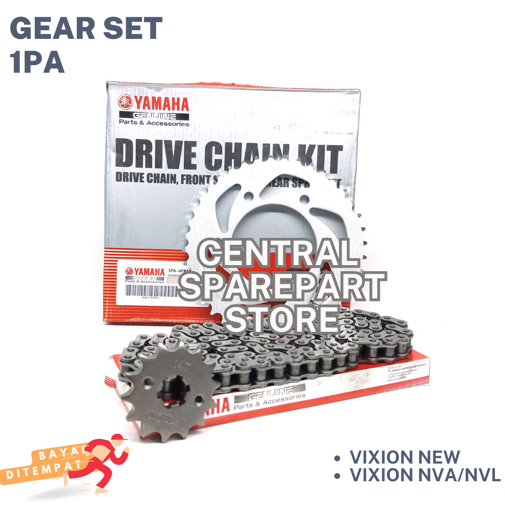 GEAR + RANTAI VIXION NEW 1PA / NVA / NVL / GEARSET / RANTAI GEAR / GIR / RANTAI / GEAR DEPAN / GEAR