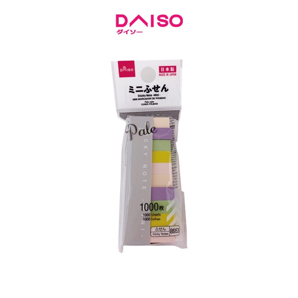 

Daiso Sticky Note - Mini - Pale color - 0.29in x 0.98in - 0.75cm x 2.5cm - 5 colors - 1000 sheets -