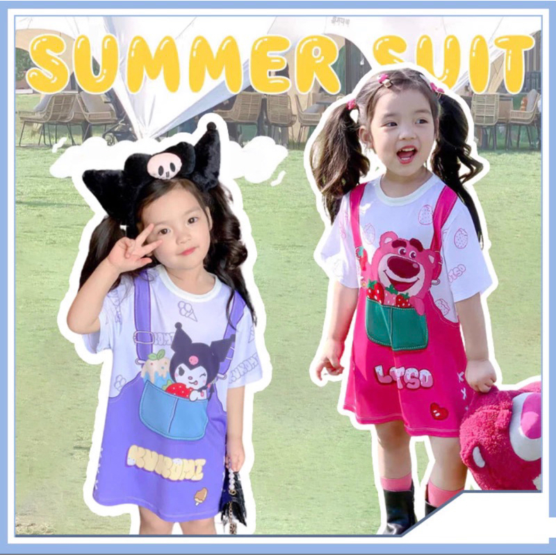 dress kuromi Anak baju kuromi anak dress Lotso beruang anak baju beruang Lotso Anak Daster Anak dres