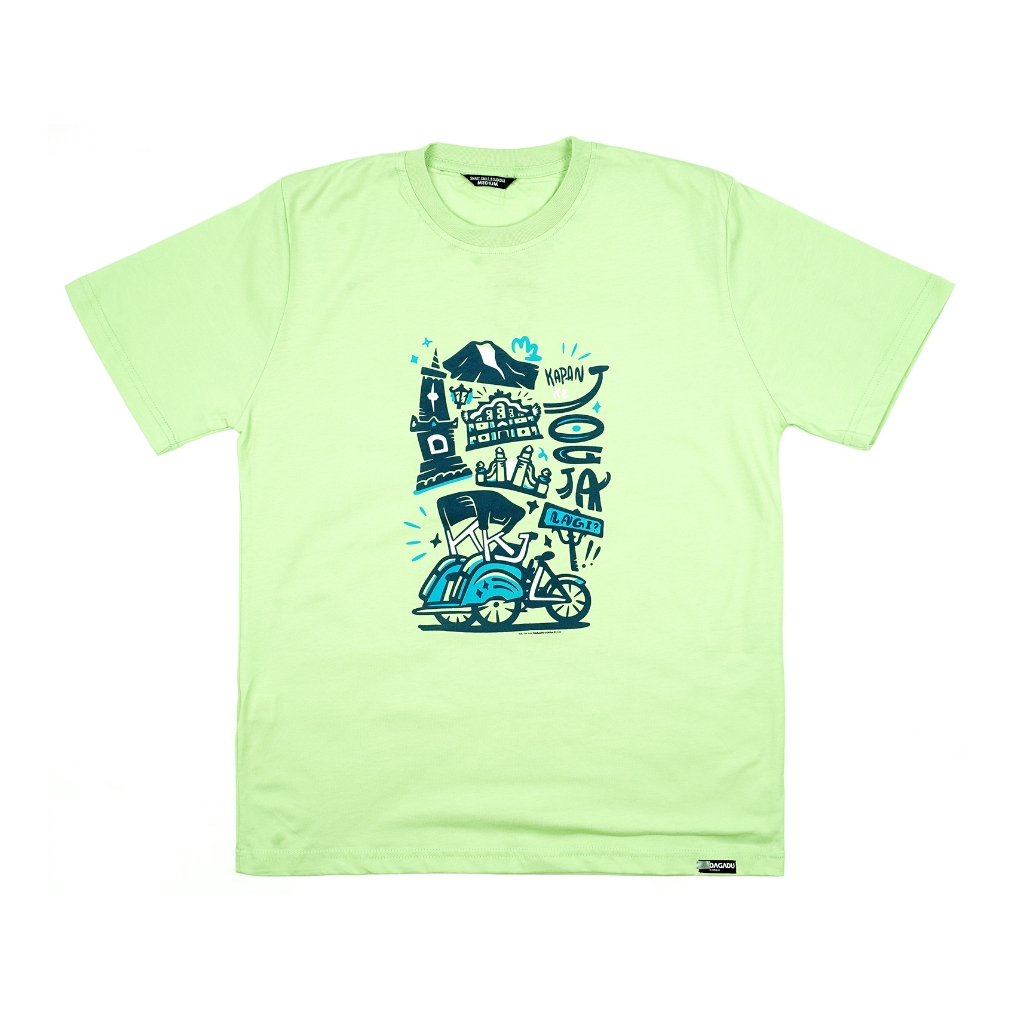 Kaos Dagadu Original Lengan Panjang Pendek Jogja KKJL - Nile Green