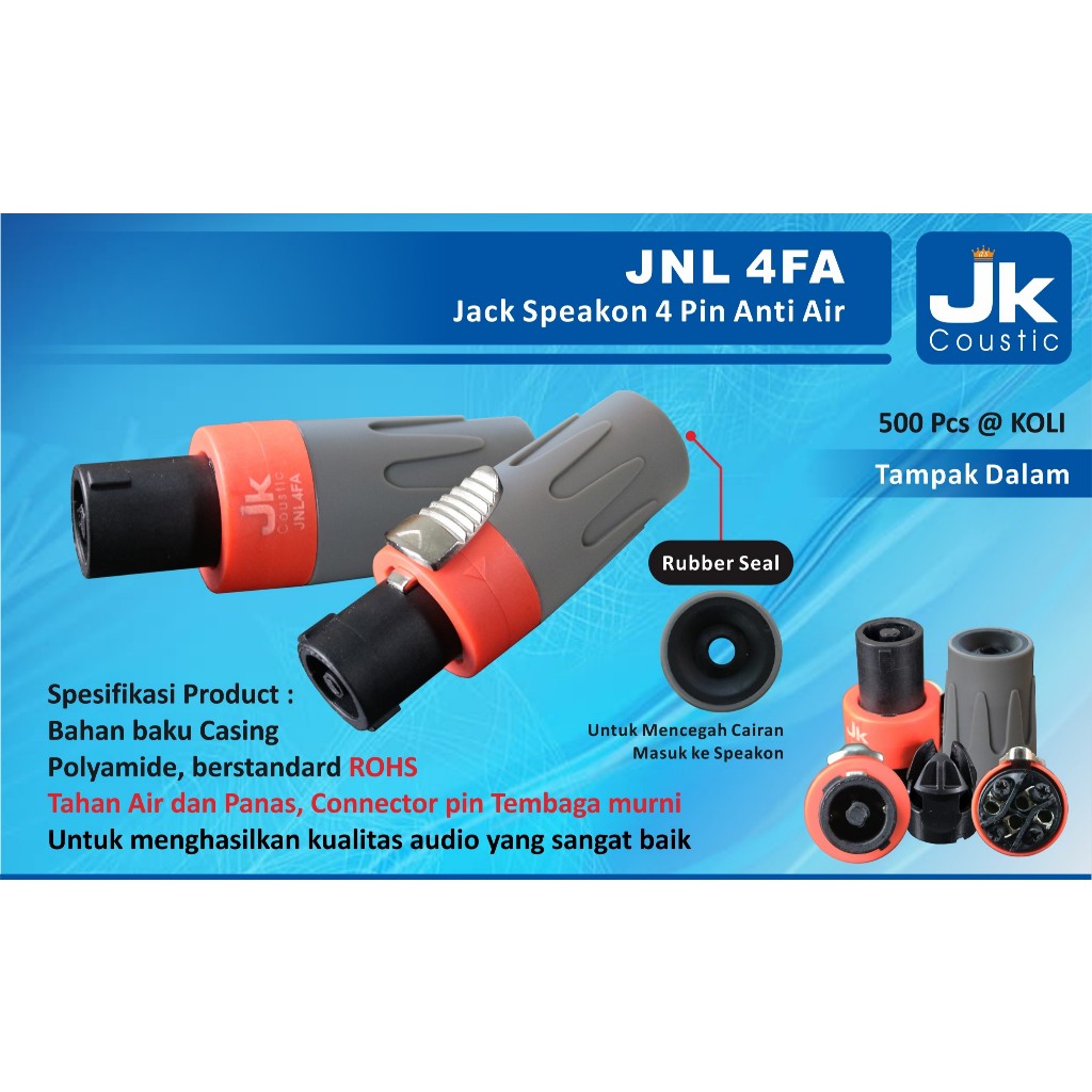 Jack Speakon Anti Air 4 Pin Jk Coustic JNL 4FA Conektor Speakon