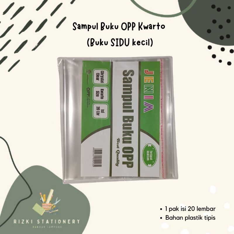 

Sampul Buku Plastik OPP Kwarto isi 20 lembar