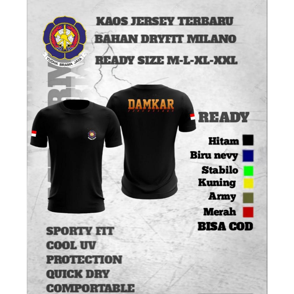 KAOS DAMKAR TERBARU /KAOS JERSEY DAMKAR /BAHAN DRYFIT MILANO