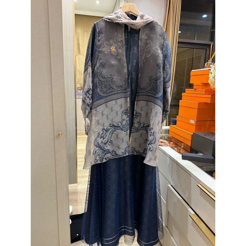 Shellasaukia Dress Rompi Set Hijab Terbaru Etnik Gamis Kondangan Syari Wanita Baju Cewek Murah Berku