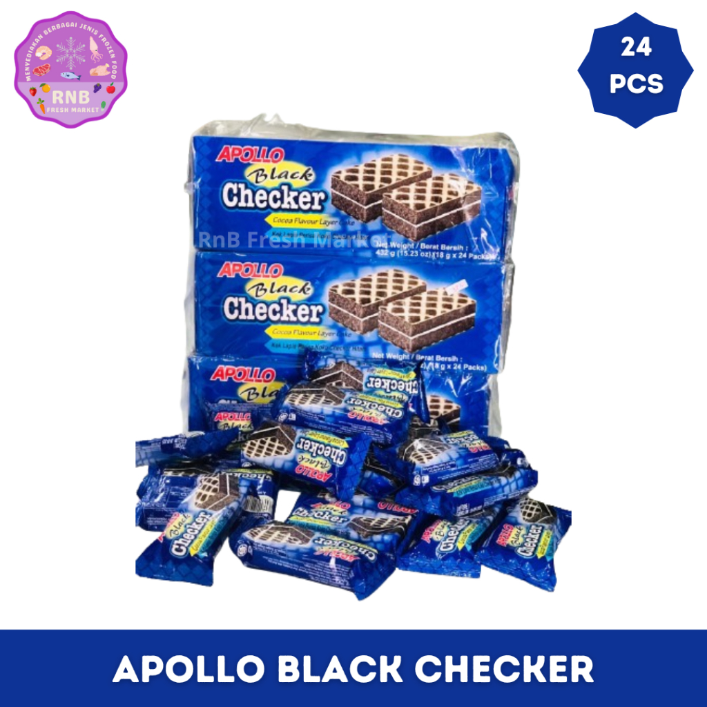 

Apollo Black Checker Cocoa Layer Cake Netto 18 Gram X 24 Pcs