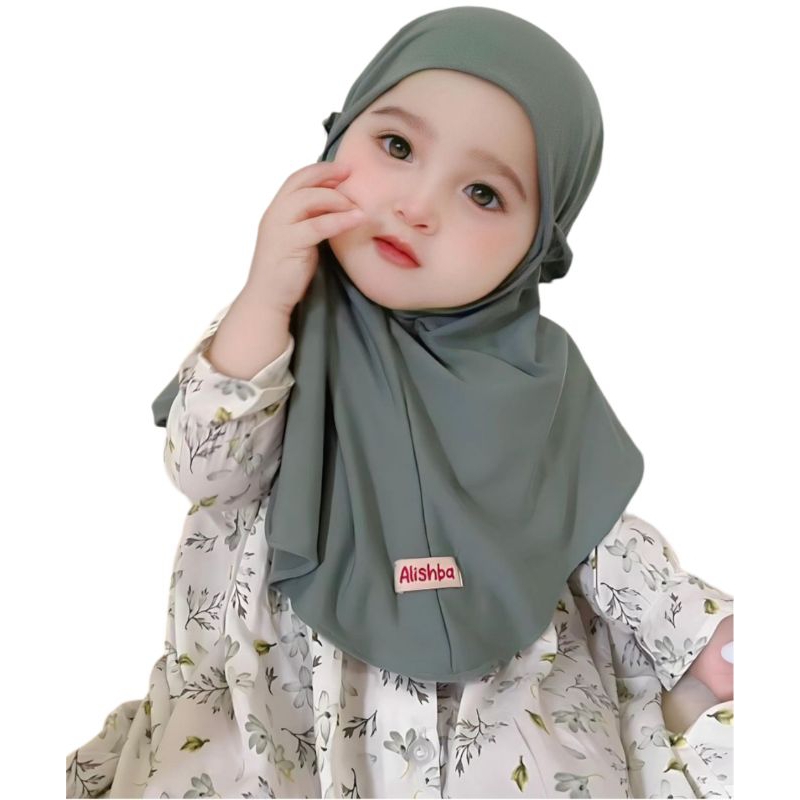 Bergo Anak Tali kerut 1 - 4 Tahun Jersey Premium / Jilbab Anak Jersey / Hijab instan Anak