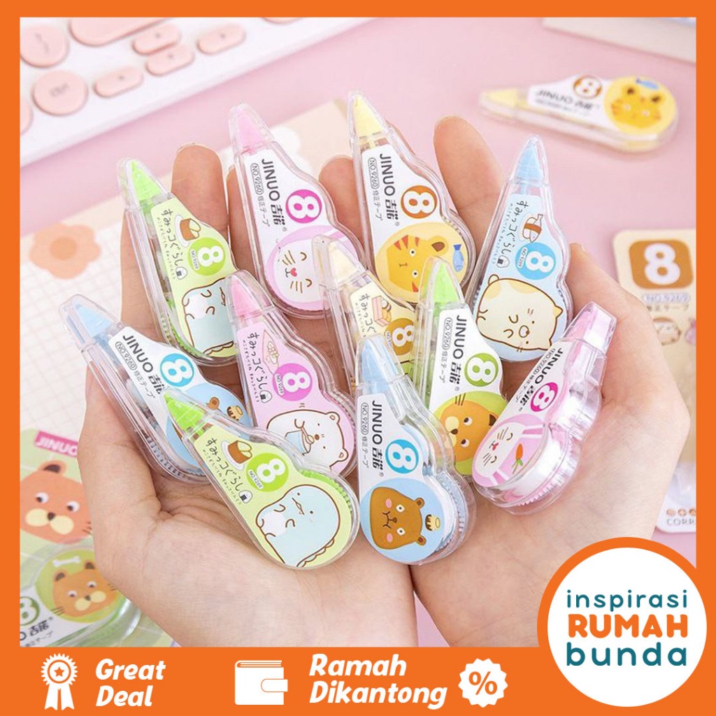 

Correction Tape Kertas Fancy Stipo Kertas Tipe-X Roll 5 mm x 8 m Fancy Animal