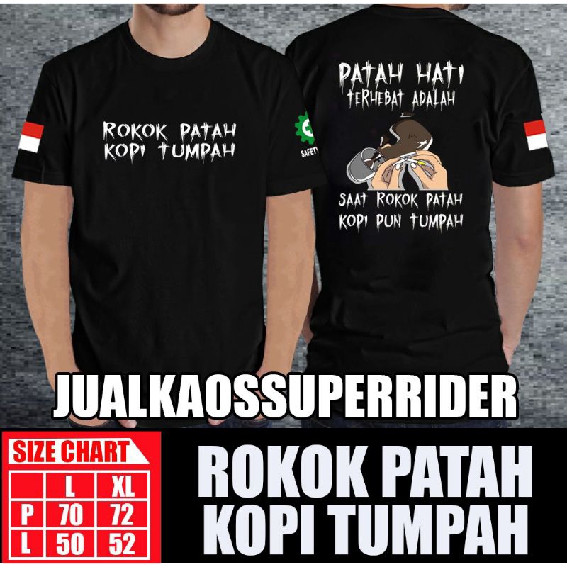 Kaos Baju Distro Rokok Patah Kopi Tumpah Patah Hati Terhebat Adalah T-shirt Premium
