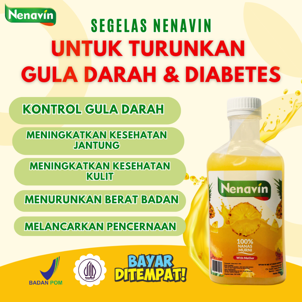 

NENAVIN - Cuka Nanas Asli - Obat Diabetes Paling Ampuh - Ampuh Kontrol Gula Darah - Halal - BPOM