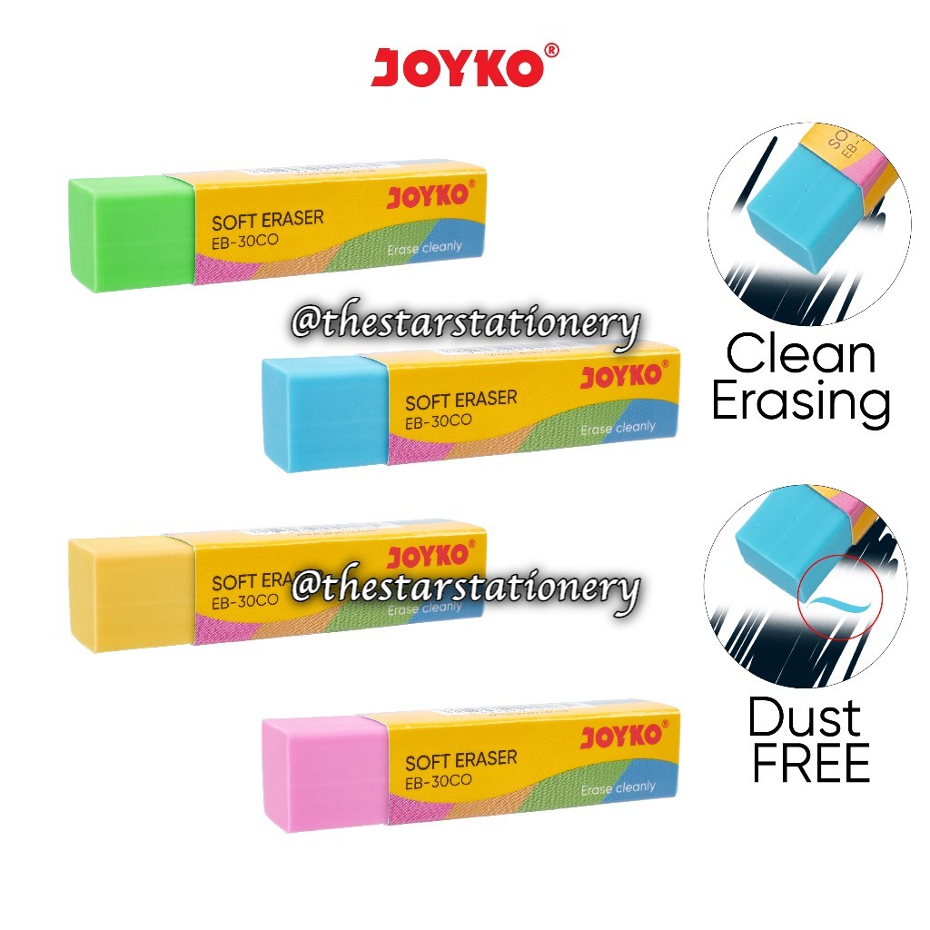 

(1 Biji) Penghapus Joyko EB-30CO Warna / Eraser Joyko EB30CO Warna / Joyko EB 30 CO