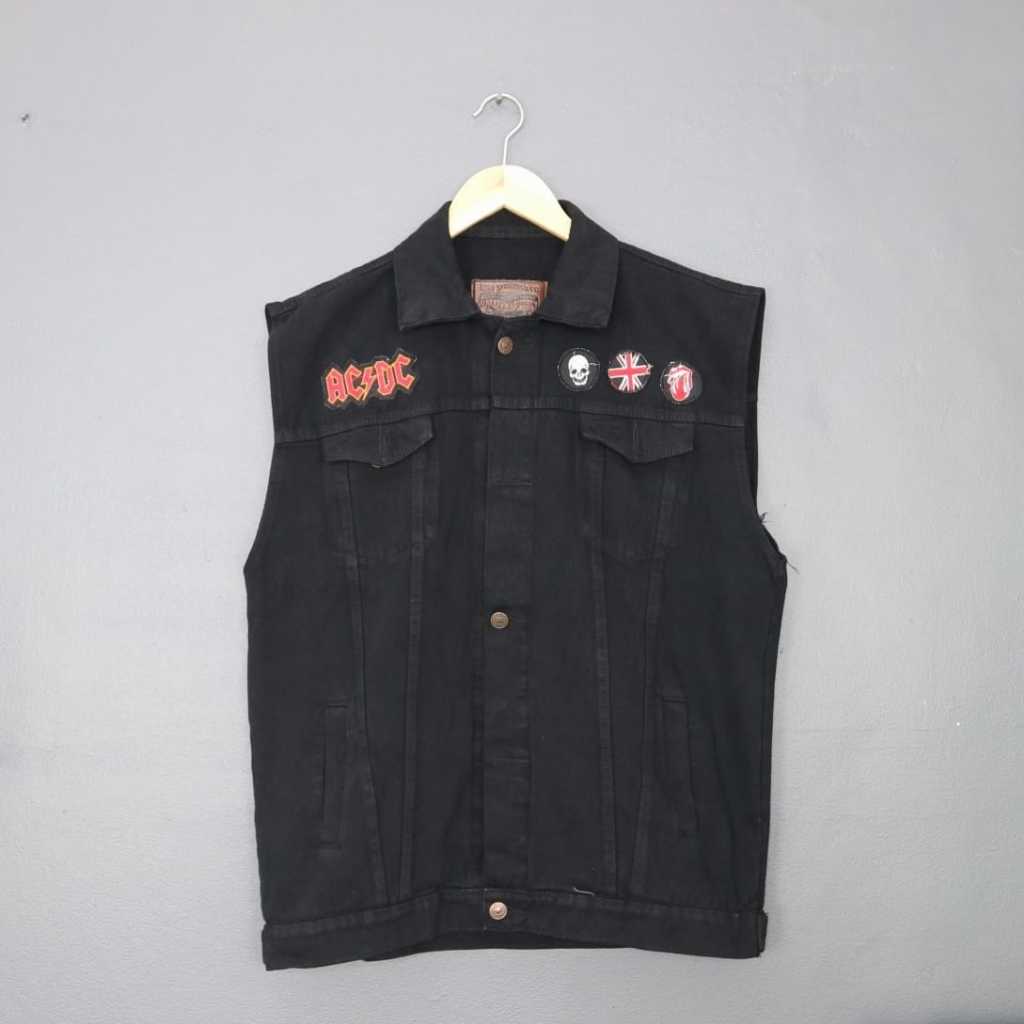 Rompi Motor denim Pelindung Dada Rompi Jeans Pria Rompi ACDC Rompi Pria