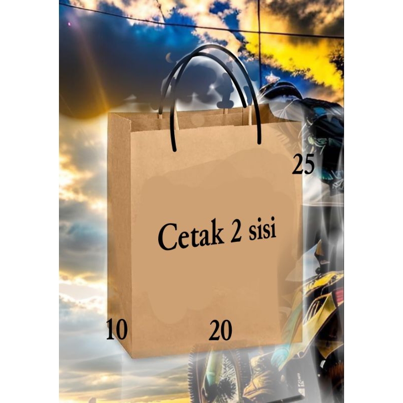 

paper bag 20 x 10 x 25 cetak 2 sisi