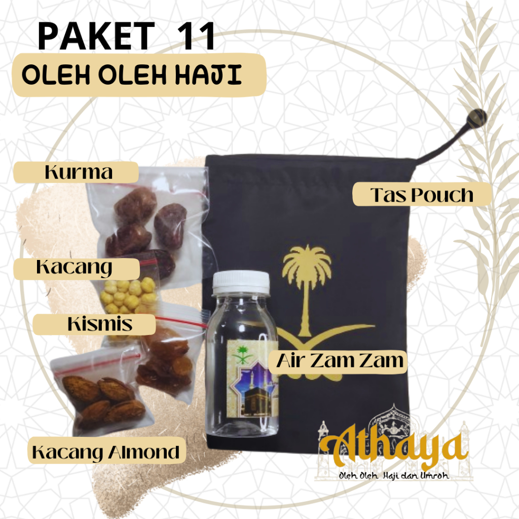 

Paket 11 Pouch Oleh-oleh haji dan umroh/Pasuhe+Almond