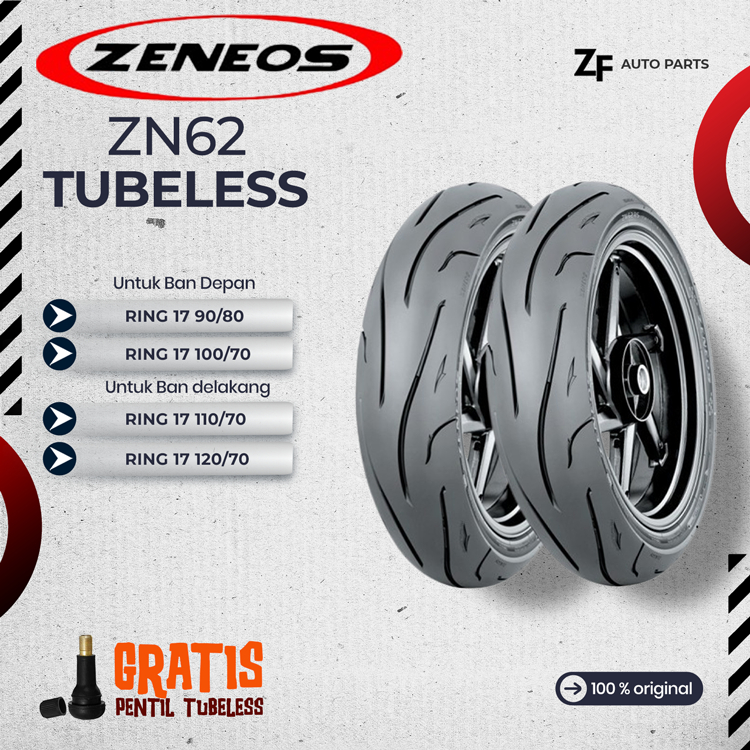 BAN MOTOR VIXION ZENEOS ZN62 Ring 17 TUBELES DEPAN BELAKANG MOPED NINJA KLX