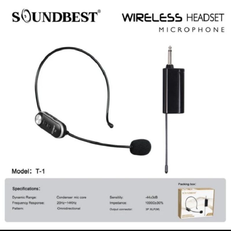 Mic imam masjid wireless soundbest T1 bando headset original
