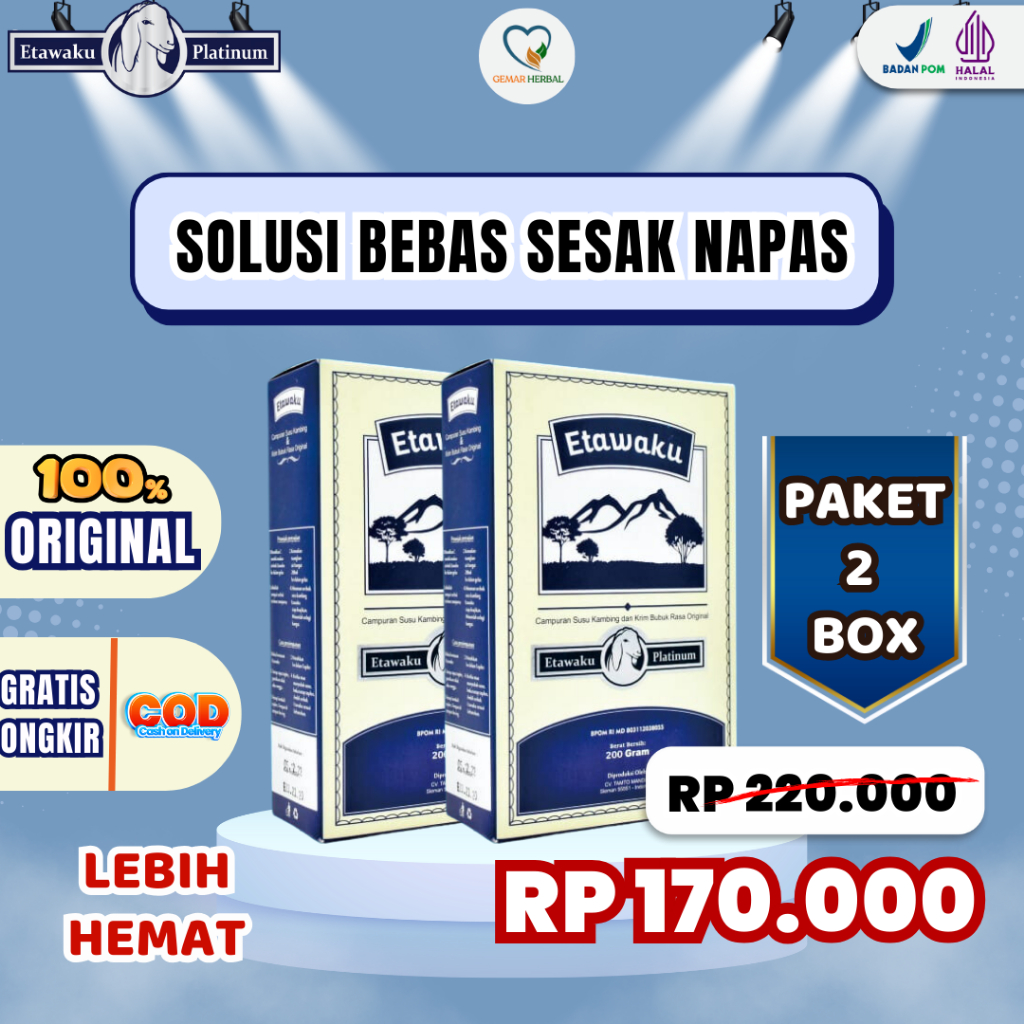 

(Paket 2 Box) Etawaku Original - Susu Kambing Murni Tingkatkan Produksi Asi & Kesehatan Tulang