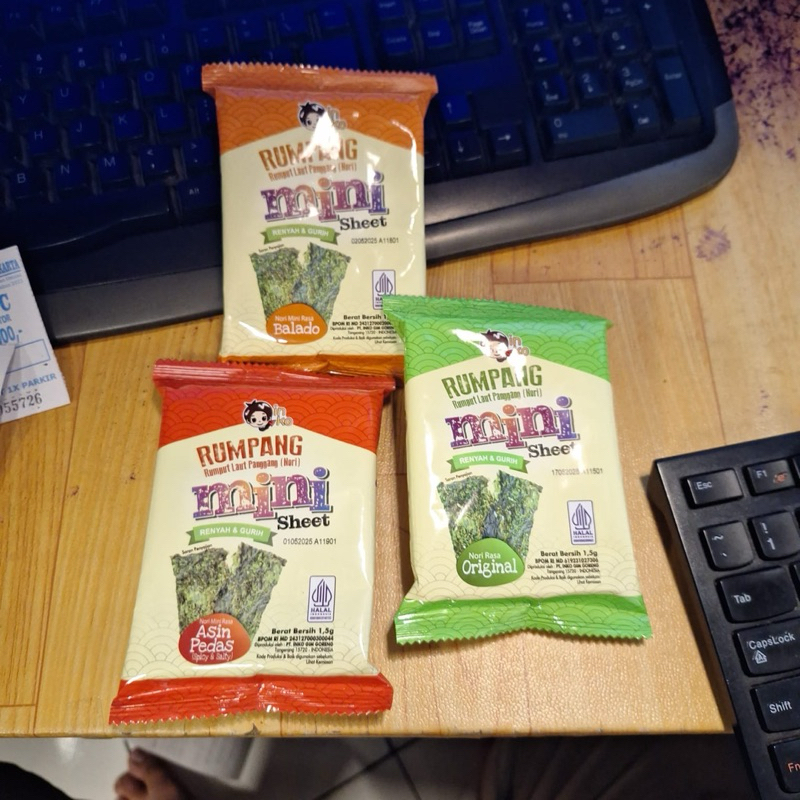 

Rumpang Mini Sheet Nori snack 1,5gram