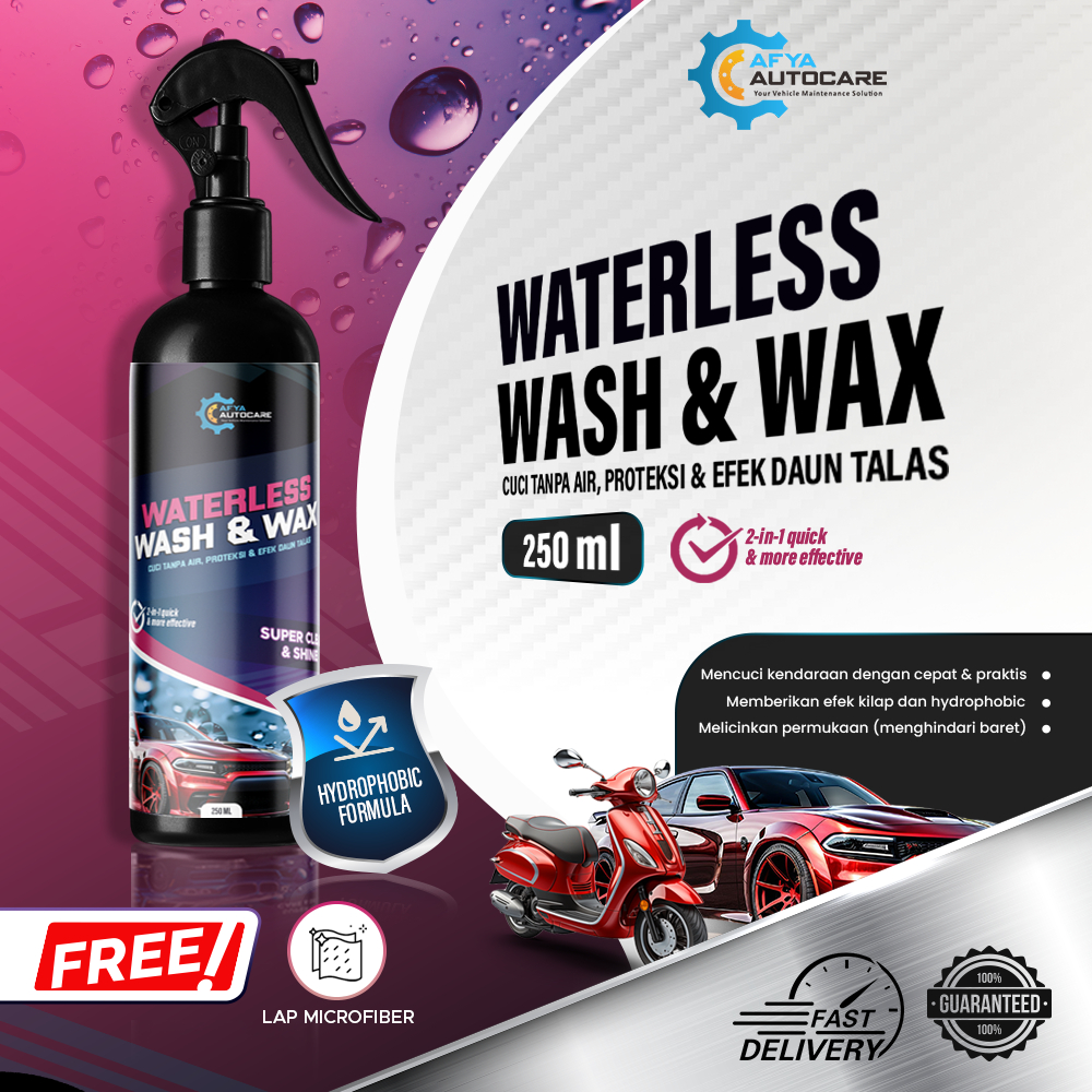 WATERLESS WASH & WAX Cuci Mobil Motor Tanpa Air | Cuci Mobil Hemat Air | Carnauba Wax