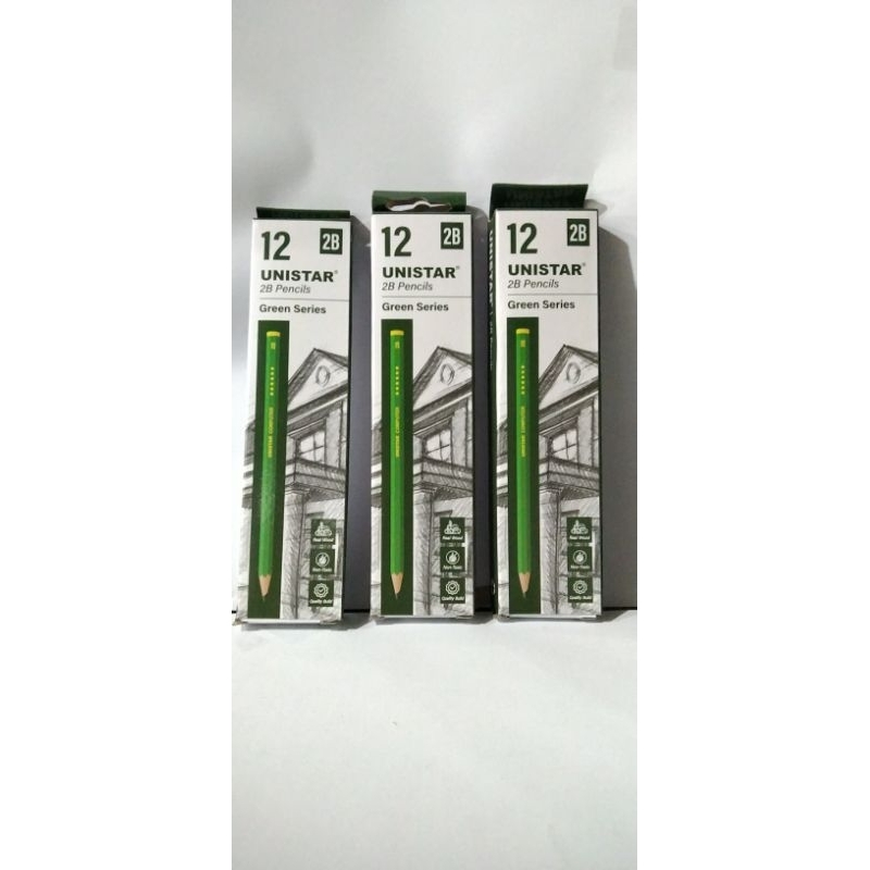 

pensil unistar 2B,( 1 pack isi 12pcs)