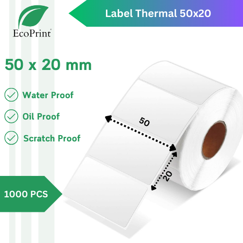 

ECOPRINT Label Stiker Thermal 50X20 - isi 1000PC