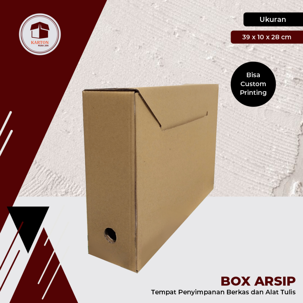 

BOX ARSIP UK. 38 x 10 x 28 cm - polos/karton/boxsurat/boxdokument/boxkantor/boxfilepenting/packaging