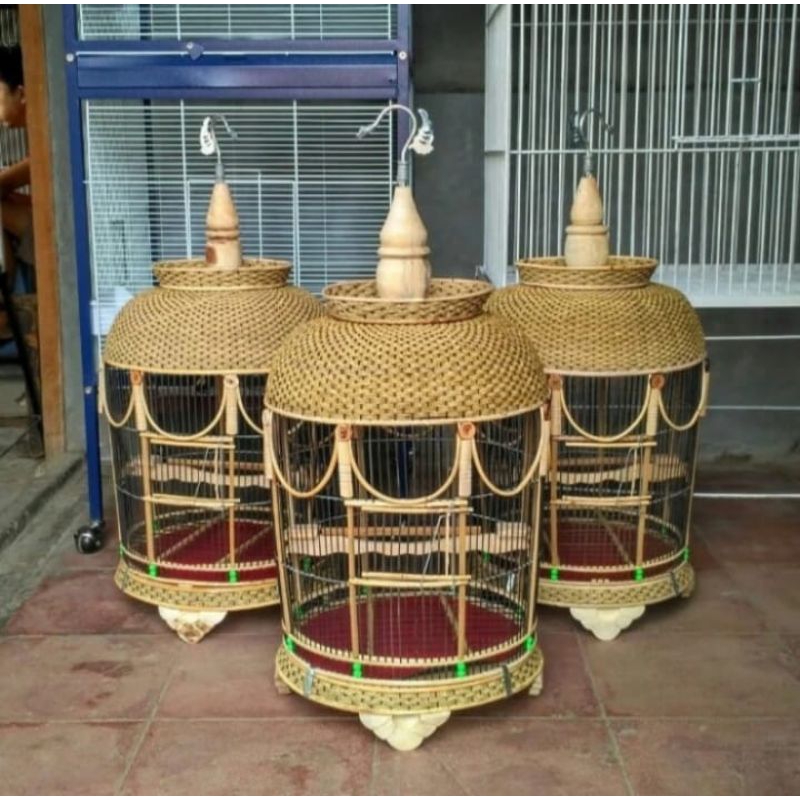 Kandang burung perkutut anyaman rajut kualitas halus