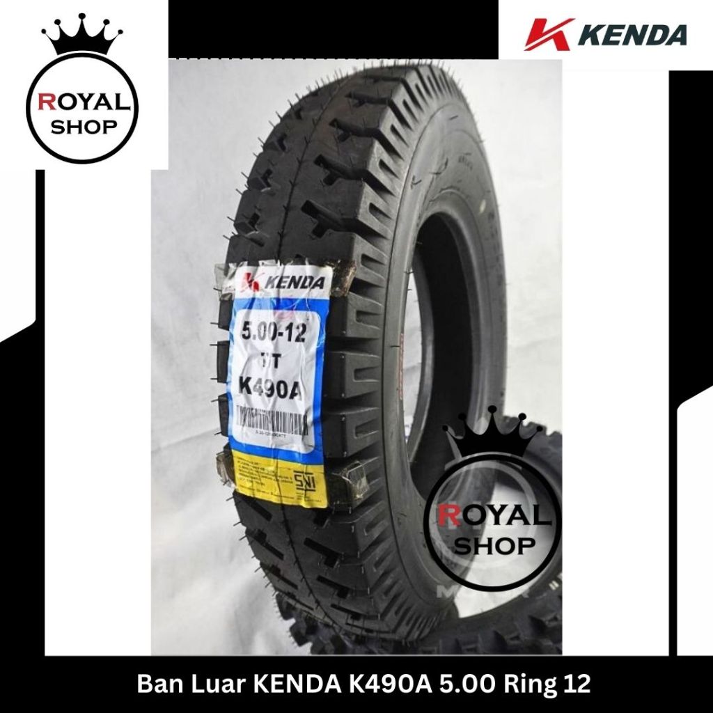 Ban Luar KENDA K490A Ban Motor Roda Tiga Viar Tossa Kaisar Nozomi 5.00 Ring 12 ( 500-12 )