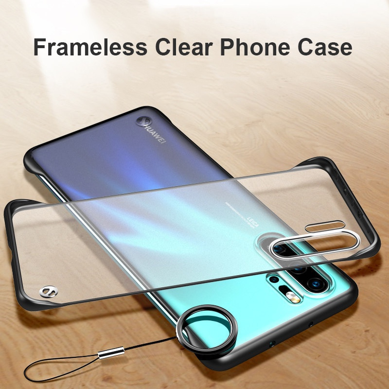 Case Huawei P30 PRO HARD PC FREE GANTUNGAN Matte Casing Frame Borderless Frameless