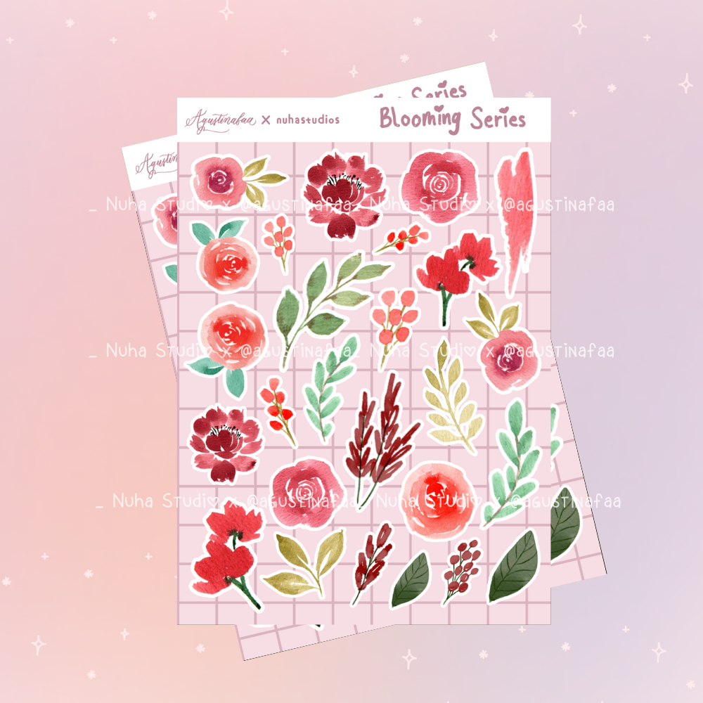 

Sticker by agustinafaa | Blooming Series Bunga Mekar Daun Mawar | Aesthetic Sticker Estetik Stiker HP Laptop Botol Cute Waterproof Scrapbook Diary Journal Bujo Anti Air