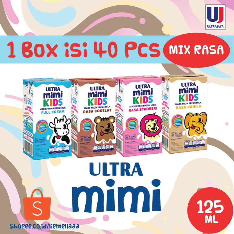 

Susu UHT Ultra Mimi 125ml - 1Box isi 40pcs (MIX Varian)