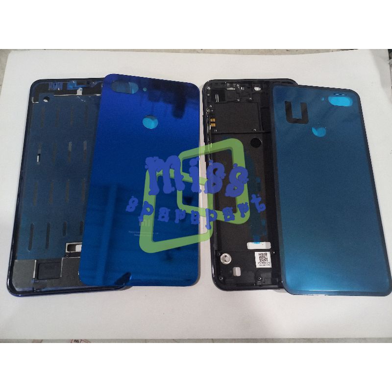 Casing Kesing Fullset Xiaomi Mi8 Lite Frame Tulang tengah Bezel Bazel plus Backdoor